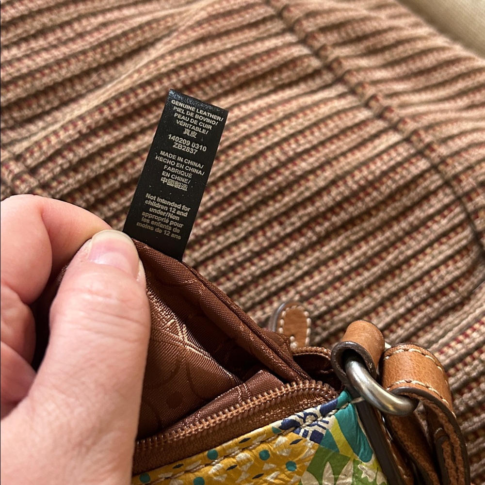 Fossil Spring Multicolor Patchwork Floral Crossbo… - image 7